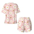 thumbnail image 5 of Naloa Daisy And Bee Women's Short-Sleeved Pajama Set, Loungewear, Summer pajamas, Breathable Cozy -, 5 of 9