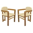 thumbnail image 6 of Harper & Bright Designs Outdoor Woven Rattan Chair Set of 2, 2 Pieces Patio Accent Chairs Armchairs, 2 Person Acacia Wood Seating Group Chairs for Pool Garden, Natural, 6 of 17