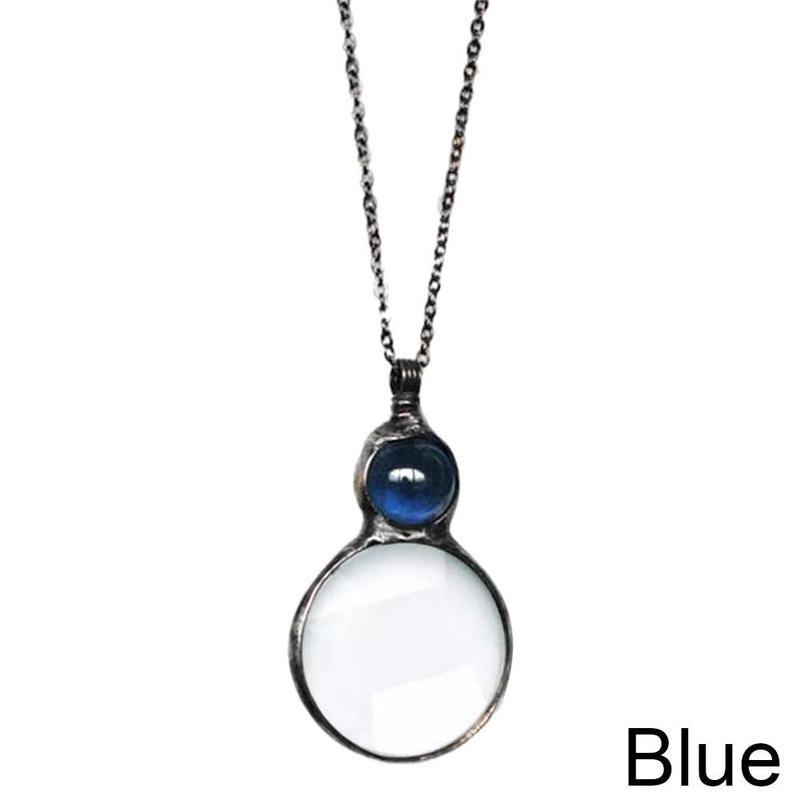 GONGWU Magnifying Glass Necklace Gift,Magnifying Pendant Necklace 10X
