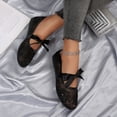 thumbnail image 6 of HXWCHs Breathable Lace Flat Shoes for Women Soft Sole On Comfortable Casual Loafers Lightweight Walking Footwear 8.5 Black, 6 of 8