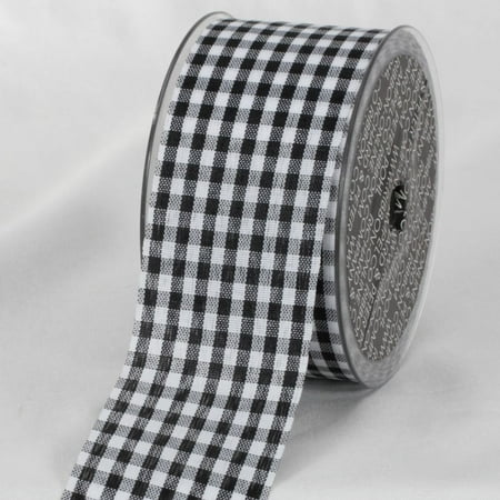 Black and White Gingham Cut Edge Craft Ribbon 2