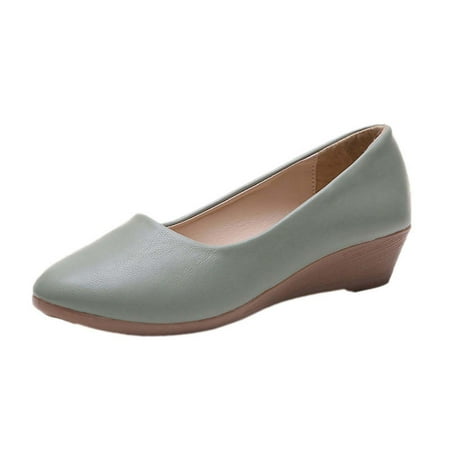 

Up to 30% off! Kukoosong Womens Comfort Flats Womens Fashion Pointed Toe Shoes Solid Color Casual Comfortable Wedges Casual Shoes for Women Green 36