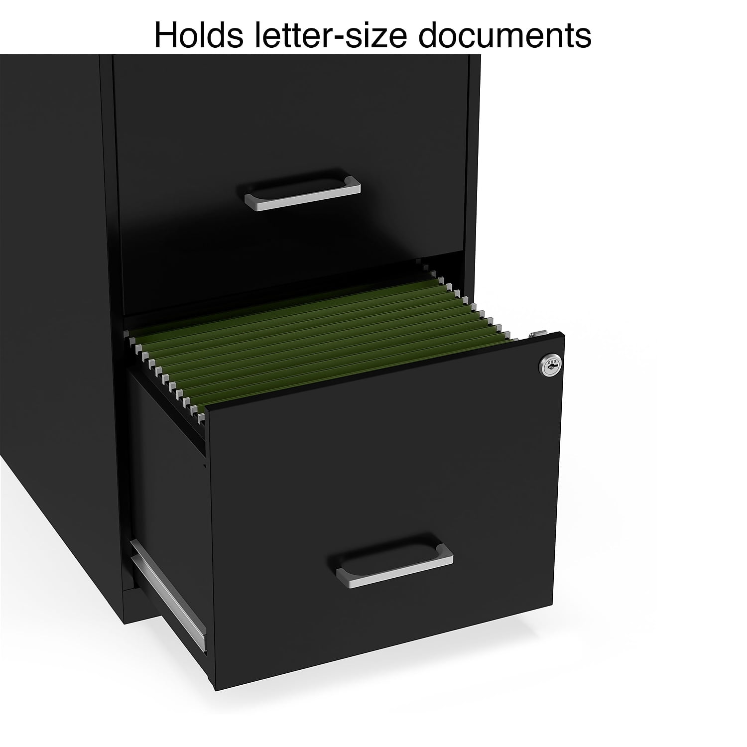 Staples 2-Drawer Vertical File Cabinet Locking Letter Black 18"D (52149) 2806262