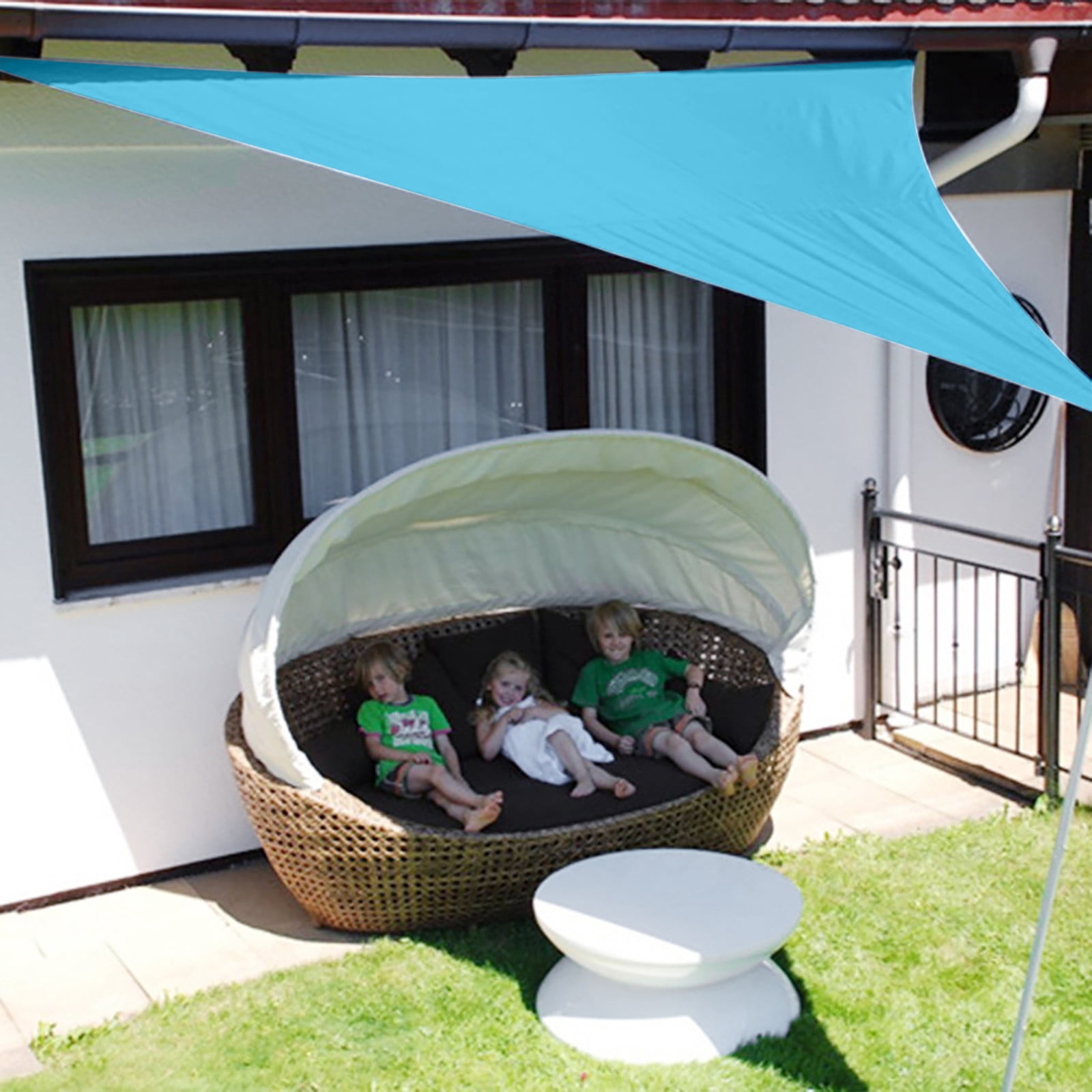 Nkmbld Portable Sun Shade Cloth for Garden Patio Awning Block Easy to Intall UV Protection, Waterproof Canopy, Portable for Beach Outdoor Patio Yard Garden Pool 3x3x3m