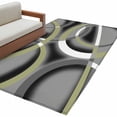 thumbnail image 2 of Rectangle Area Rugs 2.7 x 5 Ft, Sage Green Geometric Non-Slip Residential Carpet, Grey Retro Abstract Striped Art Indoor Crawling Mats Runner Rugs for Living Room/Dining Room/Bedroom, 2 of 8
