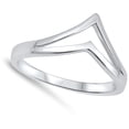 thumbnail image 4 of Double Pointed Chevron Thumb Ring .925 Sterling Silver Band Jewelry Female Male Unisex Size 5, 4 of 4