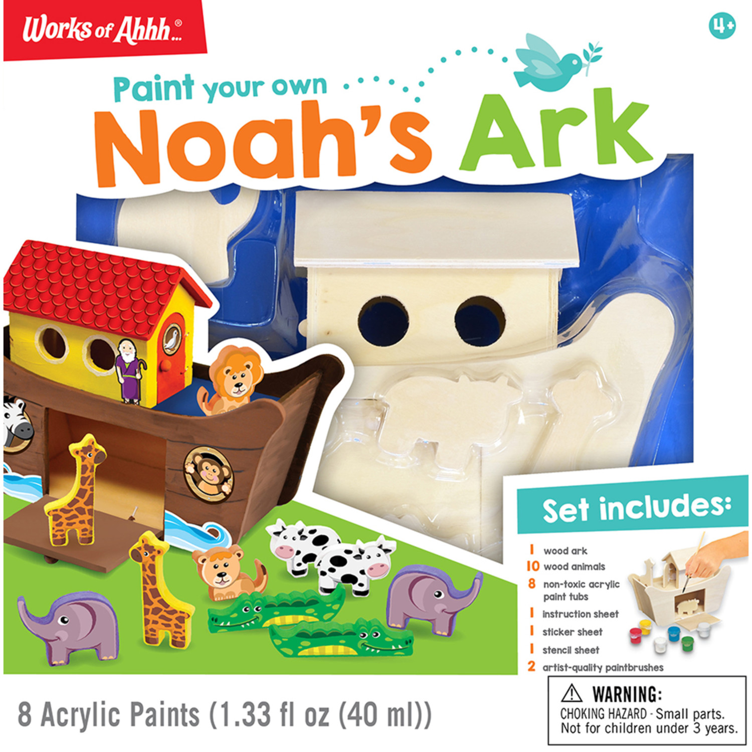 Works of Ahhh Craft Set - Noahs Ark Premium Wood Paint Kit