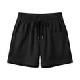 thumbnail image 5 of Womens Shorts Summer Casual Loose Elastic Waist Drawstring Comfy Lightweight Beach Shorts with Pockets, 5 of 7
