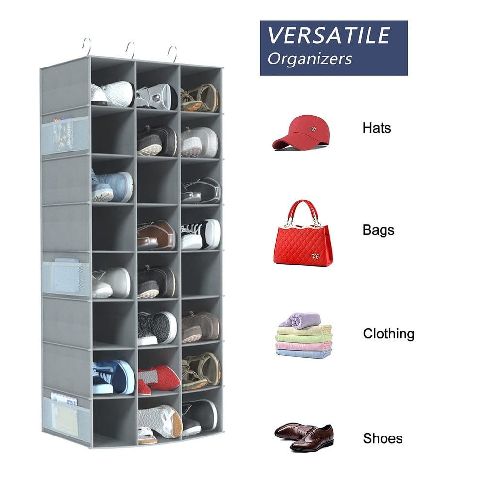 coastal rose Hanging Shoe Organizer for Closet, 24 Sections Shoe Holder Hanger Rack, Space-saving Shoe Organizers and Storage
