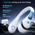 thumbnail image 2 of Foldable Neck Fan 5000mAh Rechargeable 3 Speeds Bladeless Cooling Portable Fan for Home Office, Travel, Sports, , Camping White, 2 of 6