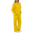 thumbnail image 4 of Womens Sweatsuits 2 Piece Lounge Matching Sweat Sets Fall Outfits Yellow M, 4 of 7