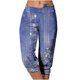 thumbnail image 1 of Mujeres Capri Pantalones Casual Suelto Largo Pantalones de Impresión con Corbata Elástica Cintura Y Bolsillos, 1 of 6