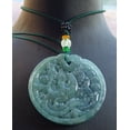 thumbnail image 4 of Icy Green Pale Lavender Natural A Jade jadeite Pendant Dragon Phoenix Heart Necklace 685180 TN, 4 of 7