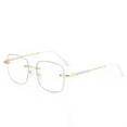 thumbnail image 4 of Square Rimless Reading Glasses +1.0, Women's Blue Light Blocking Metal Gold Bling Readers 1.00, Fashion Presbyopia Glasses, 4 of 5