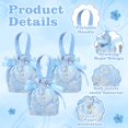 thumbnail image 4 of 8 Pieces Small Floral Gift Bags, Canvas Pink Gift Bags, Tea Party Favor Bags With Handle, Mini Drawstring Treat Gift Pouches for Baby Shower, Bridal Shower, Birthday, Wedding (blue), 4 of 7
