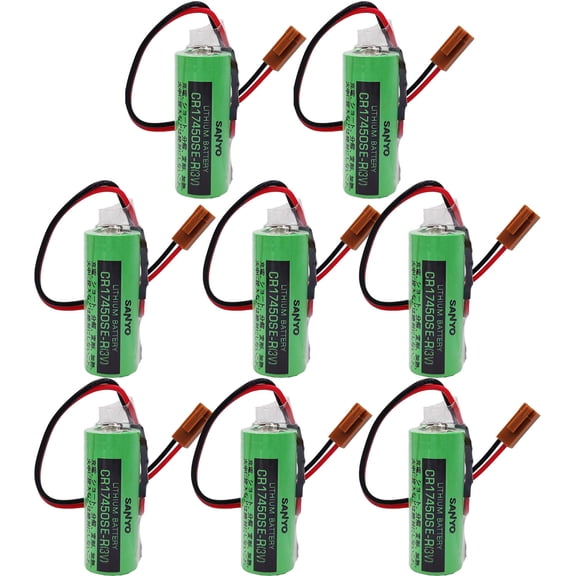 8 PCS CR17450SE-R / A98L-0031-0012 3V 2500mah PLC Battery with Plug for FANUC 17*45.5mm