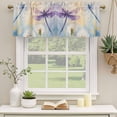 thumbnail image 2 of Blue Purple Dragonfly Curtain Valances for Windows, Kitchen Valance Window Treatments Panel 2 Pack, Spring Floral Watercolor Rod Pocket Short Curtains for Bathroom Bedroom 42 x 12 Inch, 2 of 8