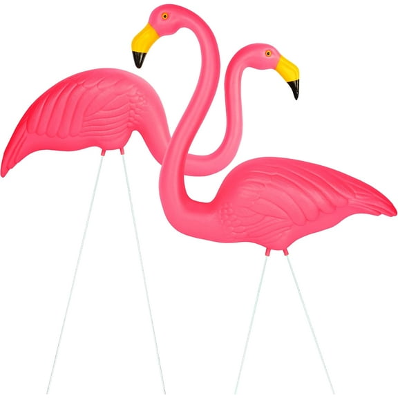 Galashield Pink Flamingo Yard Decorations Pack of 2 Flamingo Decor Ornaments for Outdoor Lawn and Garden