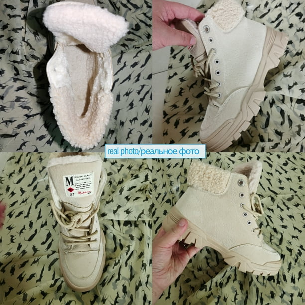 Beige boots with fur online