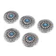 thumbnail image 1 of 5 Pcs Boutons Vintage à Vis Tour de Fleurs Rivets Ronds, 1 of 7
