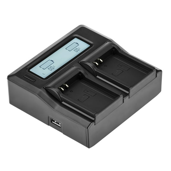 Green Extreme Dual Smart Charger with LCD Screen for Olympus BLN-1