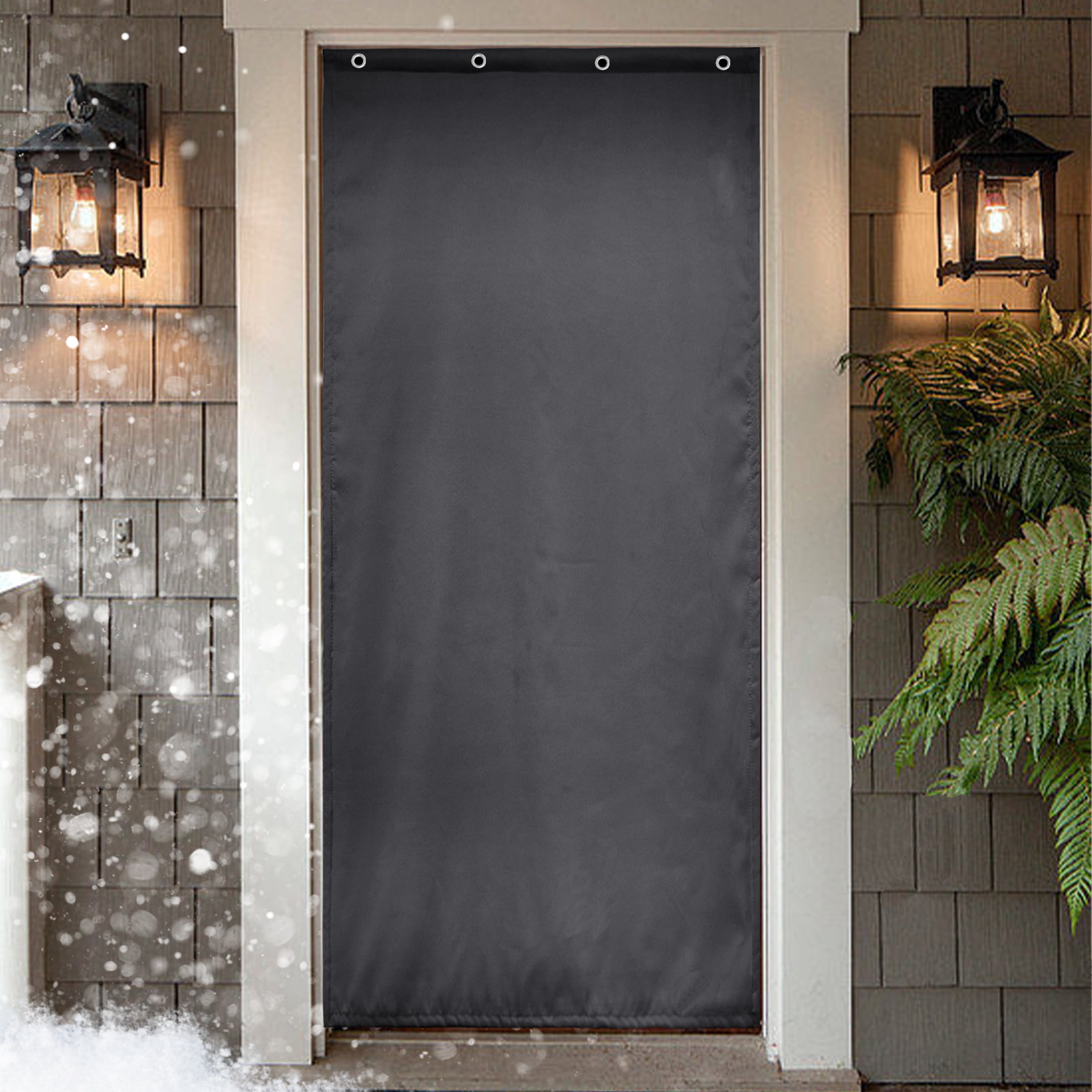 WOVTE Door Curtain Thermal Insulated Curtain Noise Reduction Door Cover  Noise Barrier Soundproof Blanket Heavy Duty Cold Protection Door Screen 72  Sizes Optional, Gray, W80CM*H210CM/31.5X82.7IN 