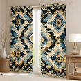 thumbnail image 2 of Manfei Western Tribal Curtains Pack of 2 (42x84 Each),Rustic Aztec Curtains Blackout,Beige Blue Black Bedroom Curtains For Girls Boys,Microfiber Bedroom Decor, 2 of 6