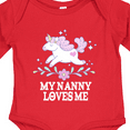 thumbnail image 4 of Inktastic My Nanny Loves Me Girl Unicorn Girls Long Sleeve Baby Bodysuit, 4 of 5
