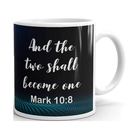 And the two Shall Become One Wedding Gifts Christian Bible Verse Coffee Tea Ceramic Mug Office Work Cup Gift 11oz