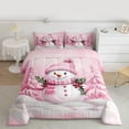 thumbnail image 3 of Castle Fairy Teens Kawaii Snowman 2-Piece Twin Xmas Tree Christmas Breathable Bedding Set, 3 of 9