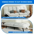 thumbnail image 5 of Dextrus 70" Deep Futon Convertible Sofa Bed with Adjustable Backrest and Armrest, Cat-Scratch-Proof Fabric Sleeper Couch, Beige, 5 of 10
