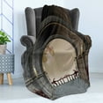thumbnail image 4 of Gothic Soft Flannel Fleece Blanket, Middle Age Balcony of Stone Castle with Candles Renaissance Inspired Vintage Design Print, Cozy Plush for Indoor and Outdoor Use, 70" x 90", Grey, by Ambesonne, 4 of 5