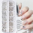 thumbnail image 1 of opvise 12Grids/Box Flat Back Nail Art Rhinestone 3D Effect Faux Pearl Style Round Glitters DIY Nail Rhinestones Decoration for Manicure, 1 of 8