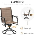 thumbnail image 3 of Farini Outdoor Dining Chairs Set of 4, 360°Swivel Patio Dining Chair with Textilene Fabric, Outdoor Metal Armchair All Weather Resistant, Ergonomic Comfort, Perfect for Patio, Backyard, Balcony, 3 of 8