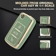 thumbnail image 4 of Xotic Tech Green TPU Full Protect Remote Control Key Fob Cover Shell Case w/Keychain Compatible with Volkswagen Golf GTI Rabbit R MK6 Tiguan Passat Polo Jetta UP! Beetle Santana Scirocco Eos Touran, 4 of 9