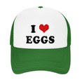 thumbnail image 2 of I Heart Eggs Love Food Funny Trucker Hat Baseball Cap Unisex Green, 2 of 5