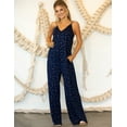 thumbnail image 3 of Doublju Women's V-Neck Wide Leg Romper Jumpsuit (Plus Size Available), 3 of 3