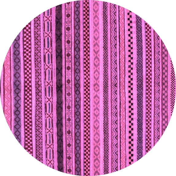 Ahgly Company Indoor Round Oriental Purple Modern Area Rugs, 6' Round