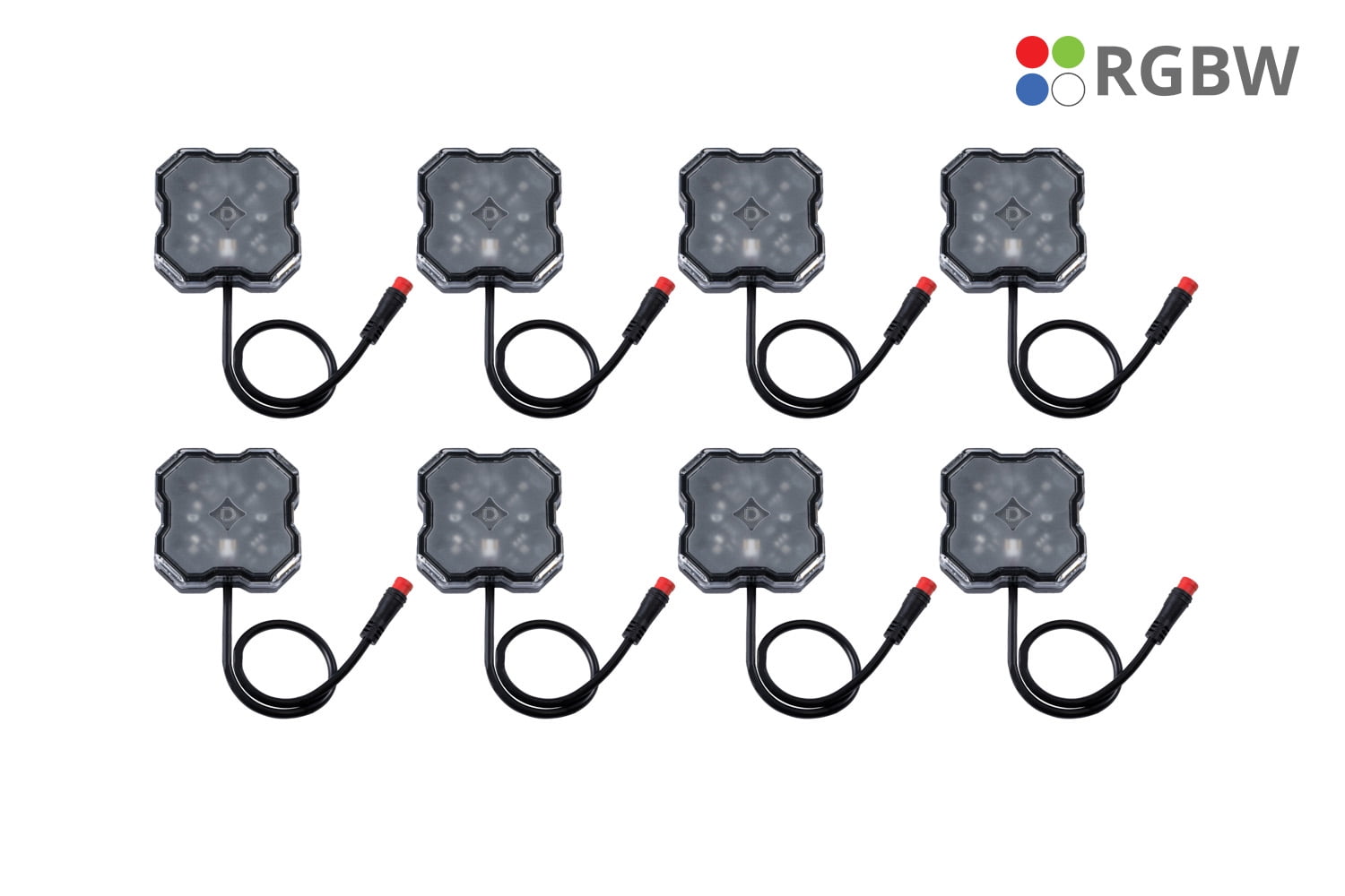Diode Dynamics Stage Series RGBW LED Rock Light Kit (8-Pack), RGBW without Magnet Mounts
