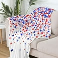thumbnail image 4 of Yhmxh 4th of July Patriotic Throw Blanket, Independence Day American Flag Decorative Sofa Blanket Red and Blue Stars Design Soft Warm Blanket for Memorial, Labor Day, Bed, Living Room Decor, 4 of 6