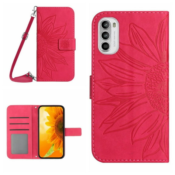 For Motorola Moto G82 5G/G52 4G/G71S Skin Feel Sun Flower Pattern Flip Leather Phone Case with