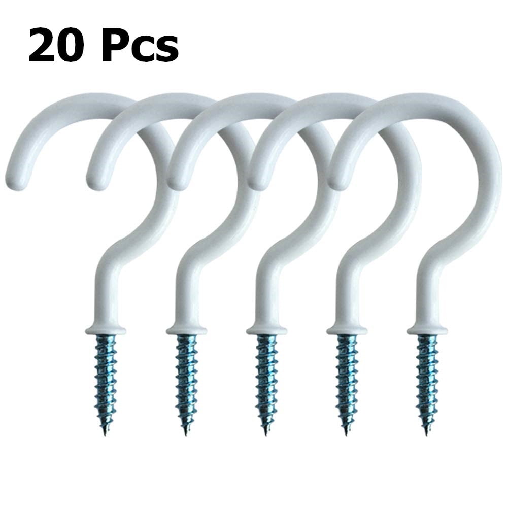 10/20 Pcs Screw Hooks Vinyl Coated Ceiling Hooks Wall Hook