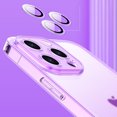 thumbnail image 3 of Frosted Case for iPhone 14 Pro, Rugged PC Soft TPU Translucent Slim Profile Cover with Eagle Eyes Glass Lens Protector Film Non-Yellowing Anti-Falling Case for iPhone 14 Pro,Purple, 3 of 9