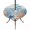 Green Blue, variant on Round Outdoor Tablecloth with Umbrella Hole and Zipper, Blue Coastal Jellyfish Tablecloth with Elastic Waterproof, Country Nautical Ocean Creatures Patio Table Covers for 55" - 60" Pool Tables