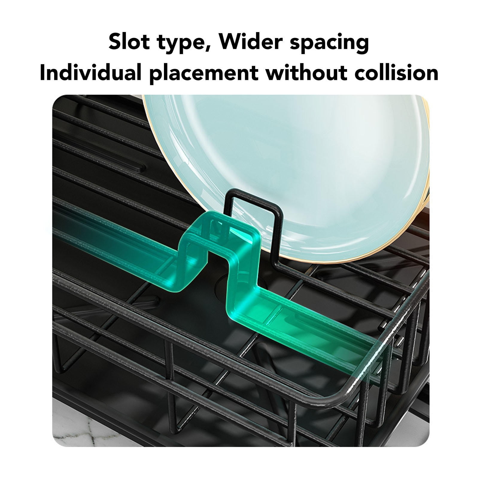 BIMZUC Carbon Steel Dish Drying Rack with Utensil Holder – Durable, Space‑Saving, Multi‑Functional Kitchen Counter & Cabinet Rack