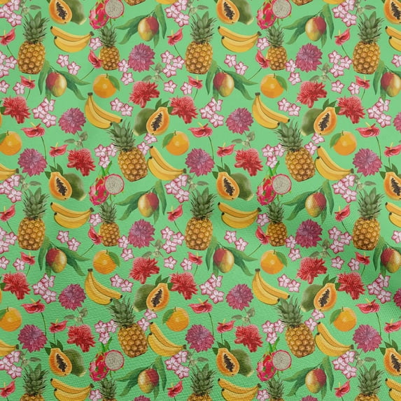 oneOone Cotton Poplin Twill Green Fabric Tropical Quilting Supplies Print Sewing Fabric By The Yard 56 Inch Wide