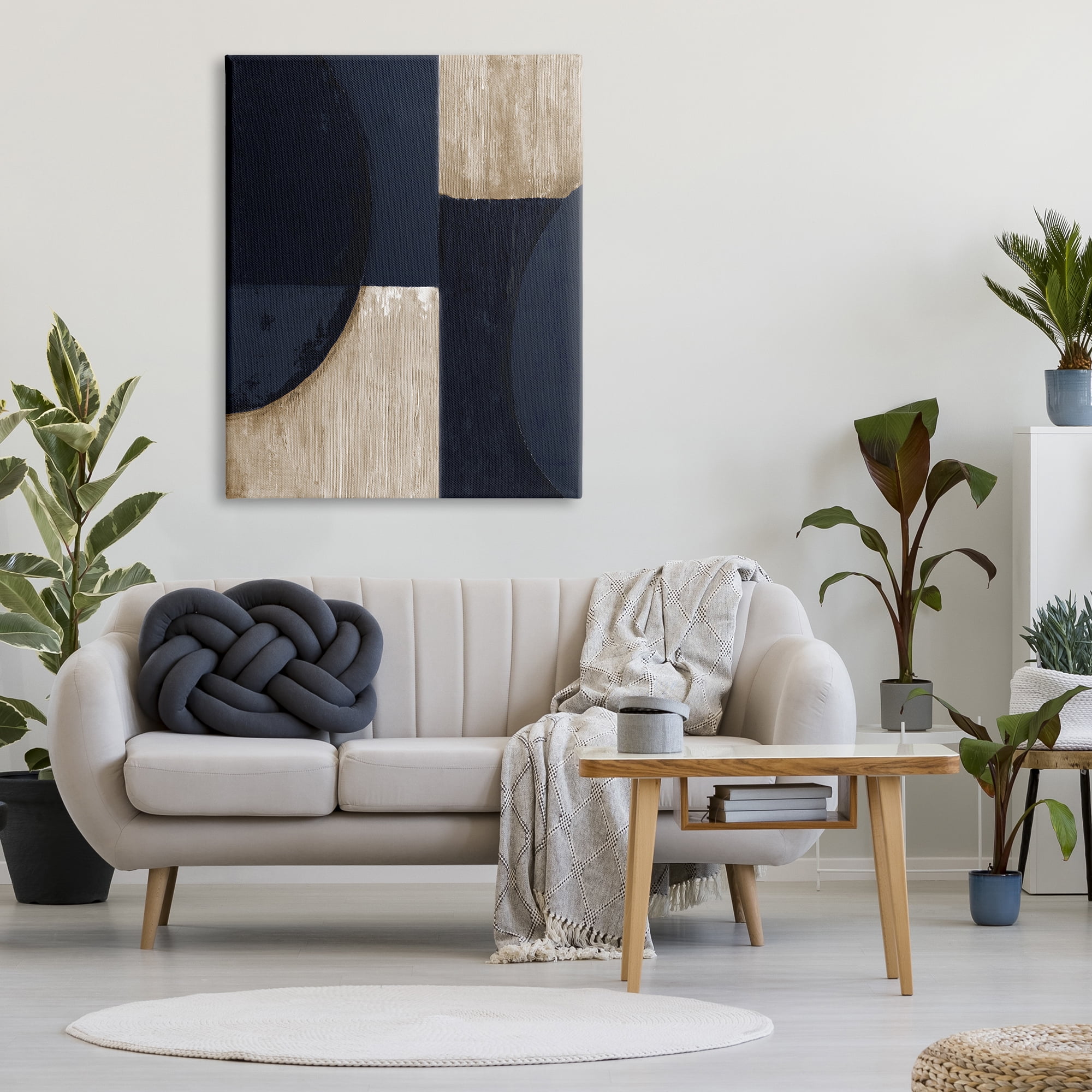 Stupell Industries Contemporary Dark Shapes Abstract Painting Gallery Wrapped Canvas Art Print Wall Art, 36 x 48