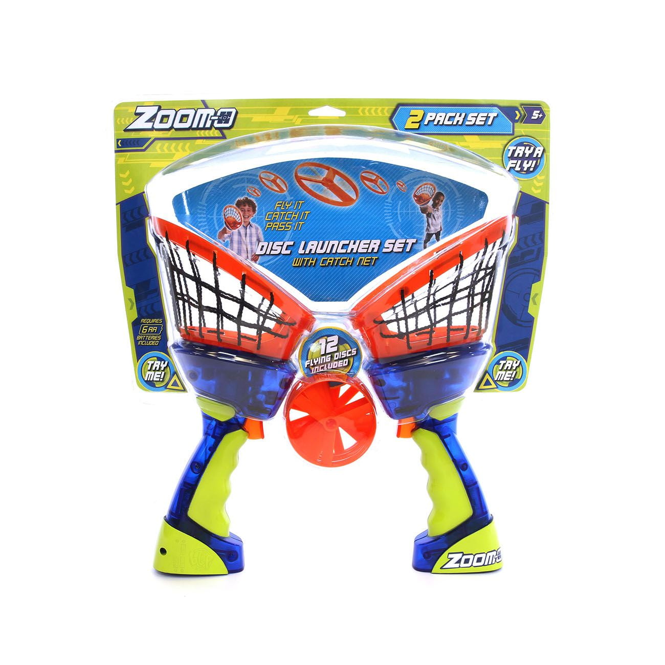 Blip Toys ZoomO Flying Disc Launcher with Catch Net (2Pack)