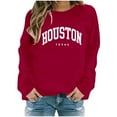 thumbnail image 2 of Houston Texas Sweatshirt for Women Long Sleeve Loose Casual Crewneck Sweatshirts Fall Winter Pullover Tops, 2 of 6