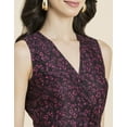 thumbnail image 5 of Moomaya Womens Printed Wrap Mini Dress, Sleeveless V-Neck Short Dress, 5 of 8